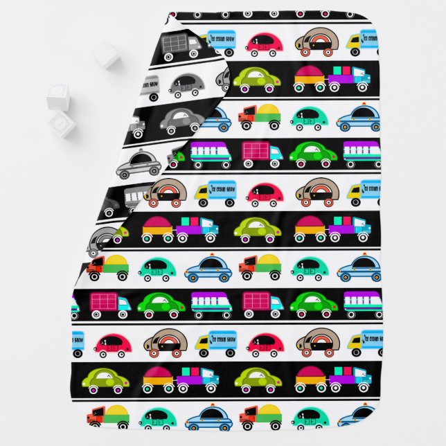 Funny cars baby blanket (In Situ)