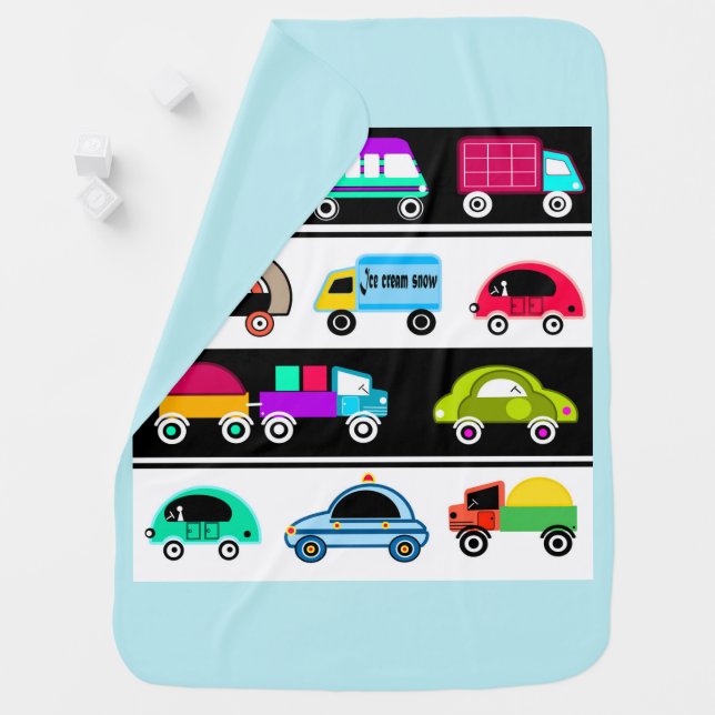 Funny cars baby blanket (In Situ)