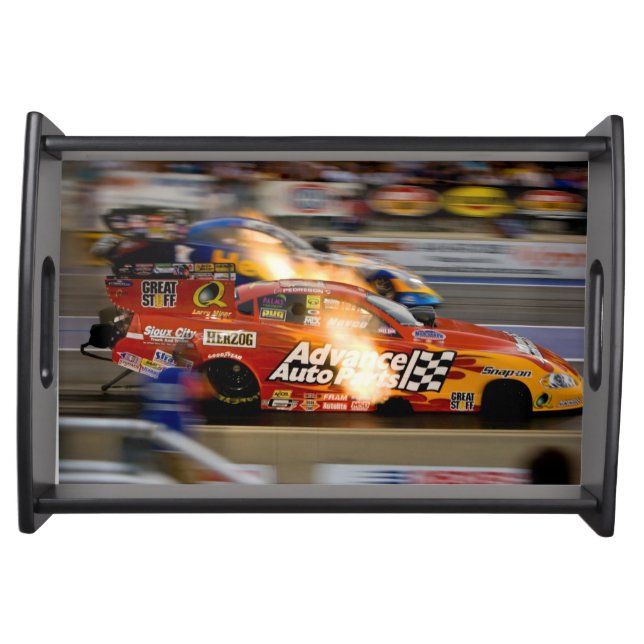 Funny Cars Drag Racing Serving Tray (Front)