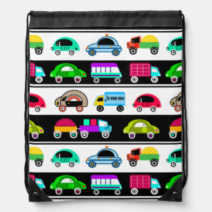 Funny cars drawstring bag