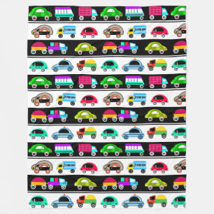 Funny cars fleece blanket