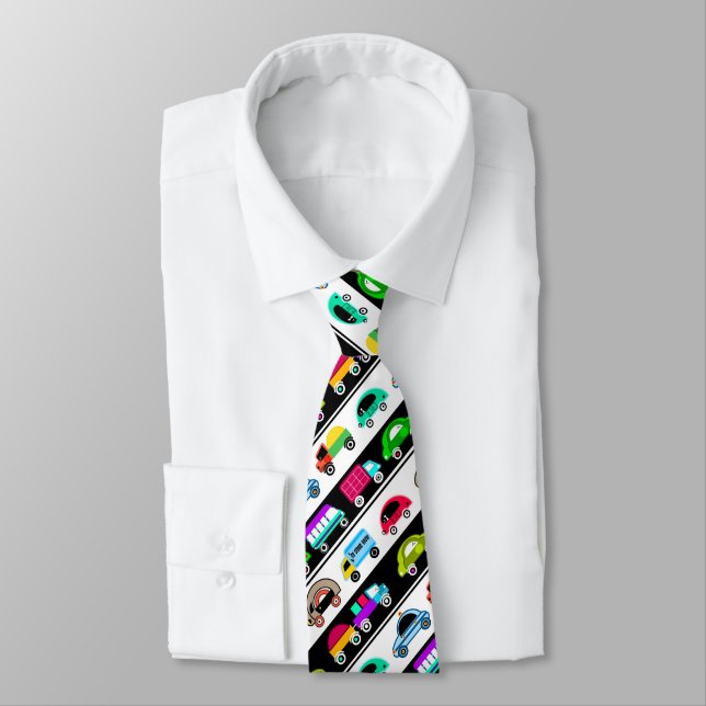 Funny cars neck tie (Tied)