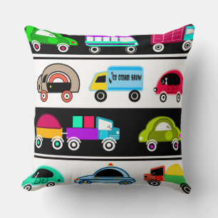 Funny cars throw pillow