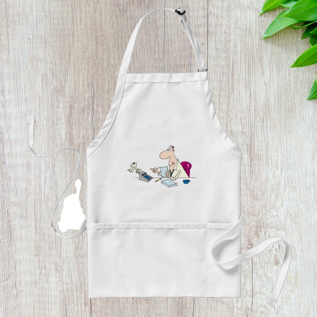Funny Cartoon Accountant Office Humor  Adult Apron (Creator Uploaded)