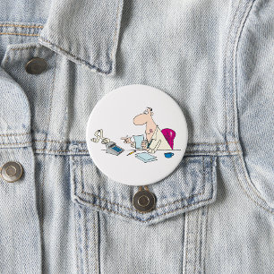 Funny Cartoon Accountant Office Humor  Button