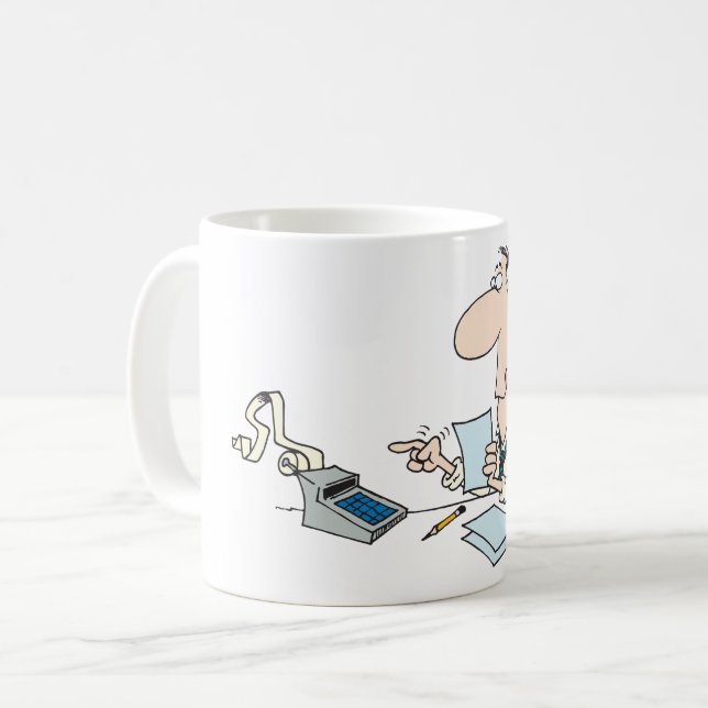 Funny Cartoon Accountant Office Humor  Coffee Mug (Front Left)