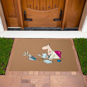 Funny Cartoon Accountant Office Humor  Doormat