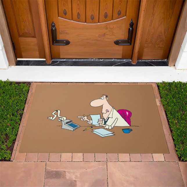 Funny Cartoon Accountant Office Humor  Doormat (Creator Uploaded)