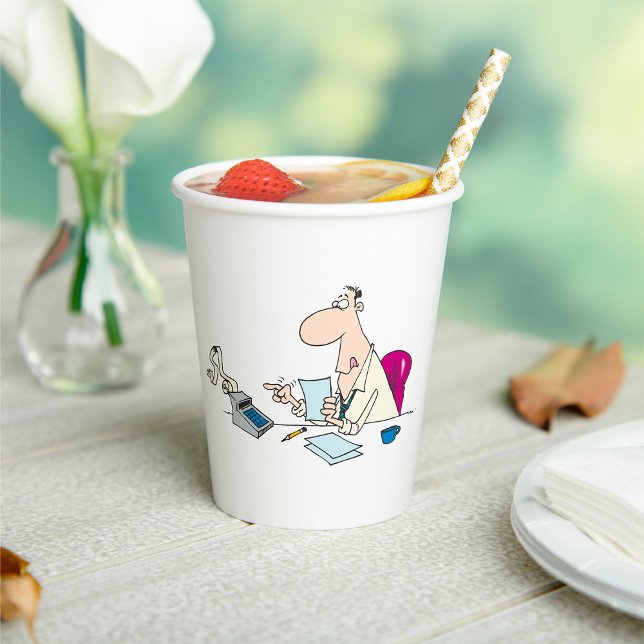 Funny Cartoon Accountant Office Humor  Paper Cups (Creator Uploaded)