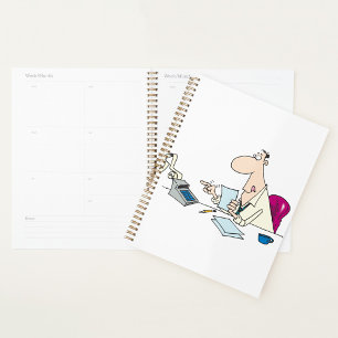 Funny Cartoon Accountant Office Humor  Planner