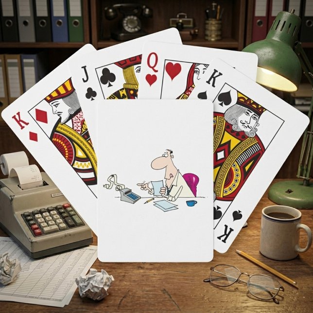 Funny Cartoon Accountant Office Humor  Poker Cards (Creator Uploaded)