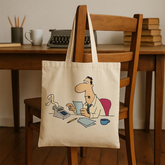 Funny Cartoon Accountant Office Humor  Tote Bag (Creator Uploaded)