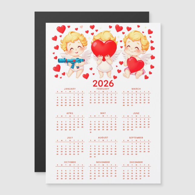 Funny cartoon angels calendar 2026 (Front/Back)