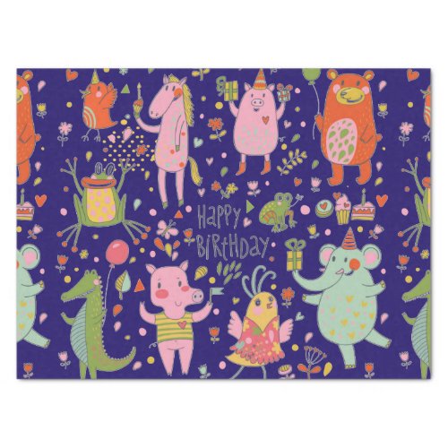 Funny Cartoon Animals Sing Happy Birthday  Tissue Paper