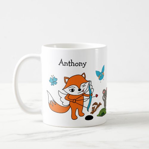 Funny Cartoon Animals Valentines Day Personalized Coffee Mug