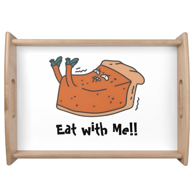 Funny cartoon anthropomorphic pumpkin pie  serving tray (Front)