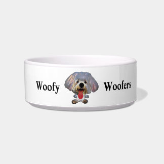 Funny Cartoon Art Maltese Dog Bowl