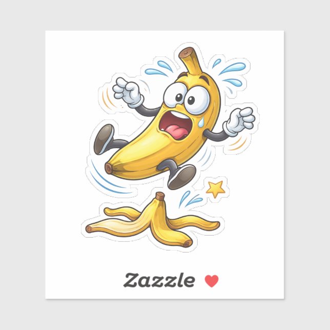 Funny Cartoon Banana Custom-Cut Vinyl Sticker (Sheet)