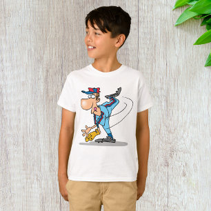 Funny Cartoon Baseball Pitcher Throwing a Fastball T-Shirt