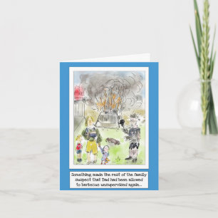 Funny Cartoon BBQ Cooking Card for Dad