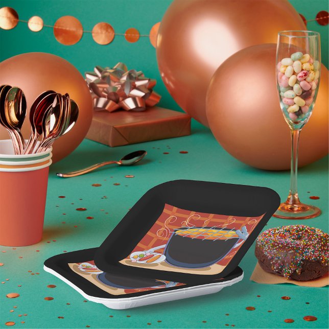 Funny Cartoon BBQ Grill with Tongs and Skewers  Paper Plates (Creator Uploaded)