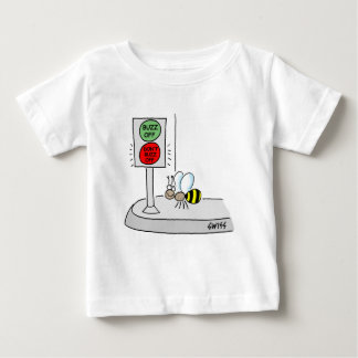 Funny Cartoon Bee Buzz Off Walk Don't Walk Signal Baby T-Shirt