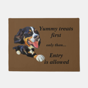 Funny Cartoon Bernese Mountain Dog Doormat