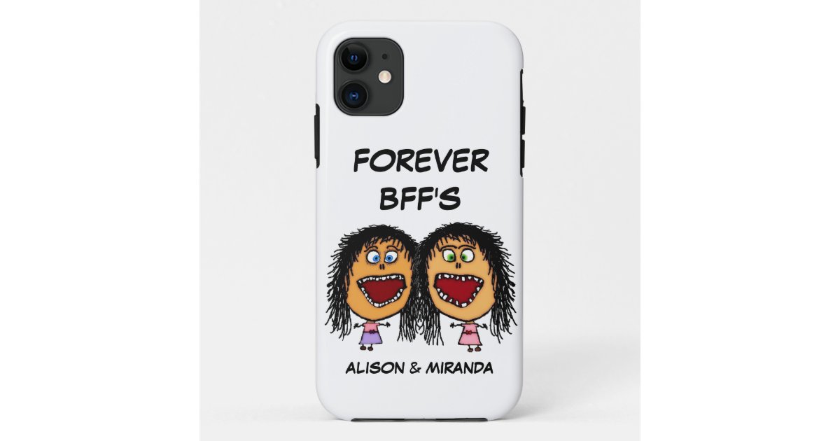 Funny Cartoon Best Friends BFF's Case-Mate iPhone Case | Zazzle
