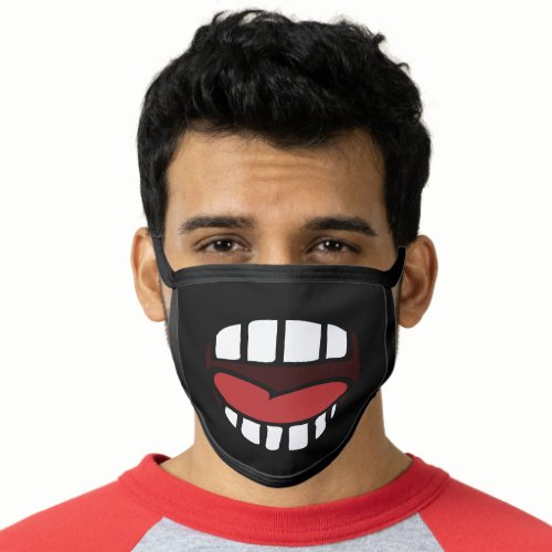 Funny Cartoon Big Mouth Big Teeth Laughing Face Mask