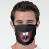 Funny Cartoon Big Mouth Big Teeth Laughing Face Mask (Worn Him)