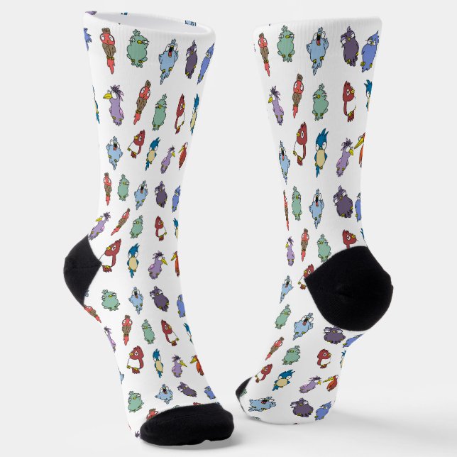 Funny Cartoon Bird Pattern Socks (Angled)
