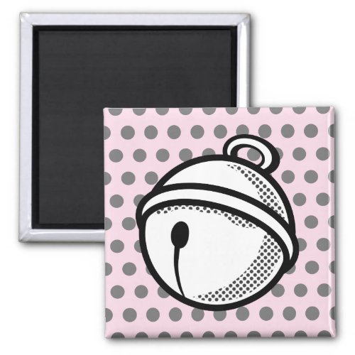 Funny Cartoon Black White Cat Bell Pop Art Magnet