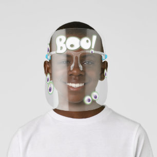Funny Cartoon BOO Halloween Ghostly Eyeball Kids' Face Shield