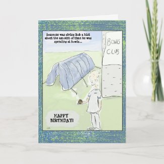 Funny Cartoon Bowls Birthday Card