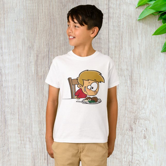 Funny Cartoon Boy Excited for Dinner  T-Shirt (Creator Uploaded)