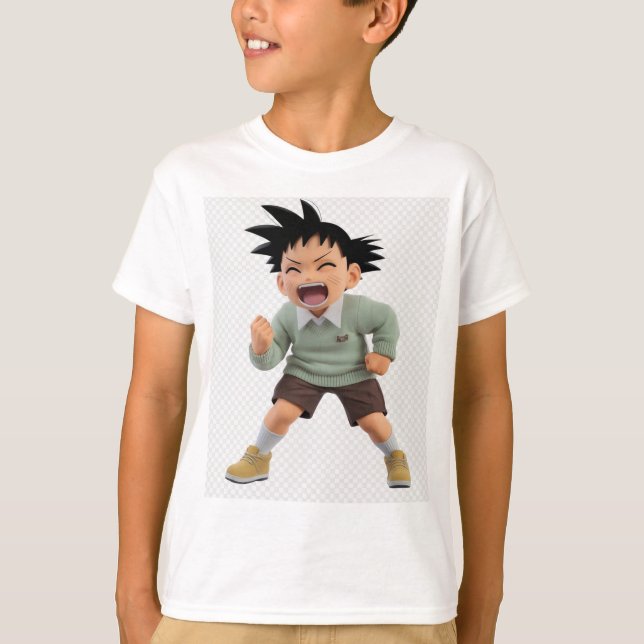 Funny Cartoon Boy - Playful Tee (Front)