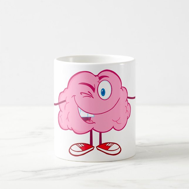 Funny Cartoon Brain Winking Character Thumbs Up Coffee Mug (Creator Uploaded)