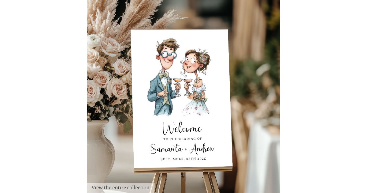 Funny Cartoon Bride Groom Wedding Welcome Sign Zazzle funny-cartoon-bride-groom-wedding-welcome-sign-zazzle