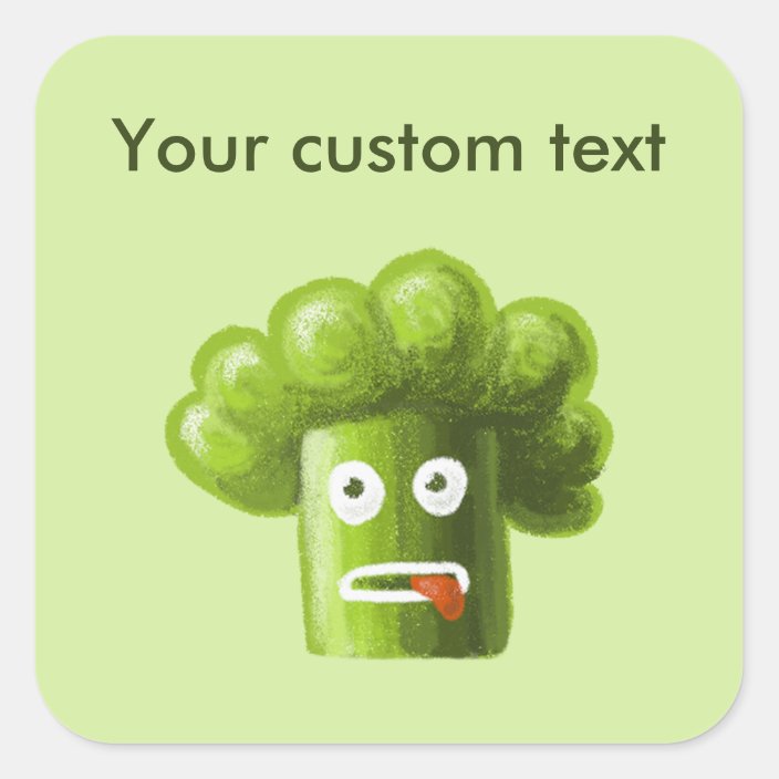 Funny Cartoon Broccoli Is Healthy Food Square Sticker Zazzle Com Draw a chibi cartoon broccoli character using medibang paint pro. funny cartoon broccoli is healthy food square sticker zazzle com