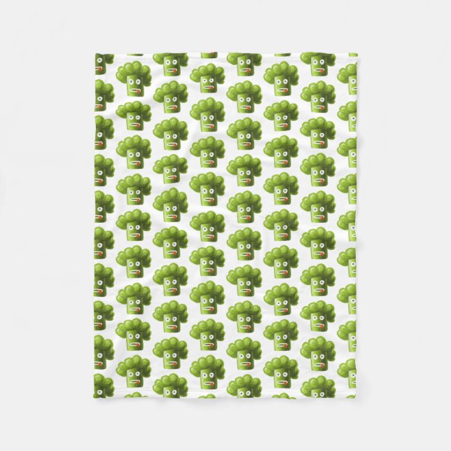 Funny Cartoon Broccoli Pattern Fleece Blanket (Front)