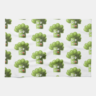 Funny Cartoon Broccoli Vegetarian Pattern Kitchen Towel