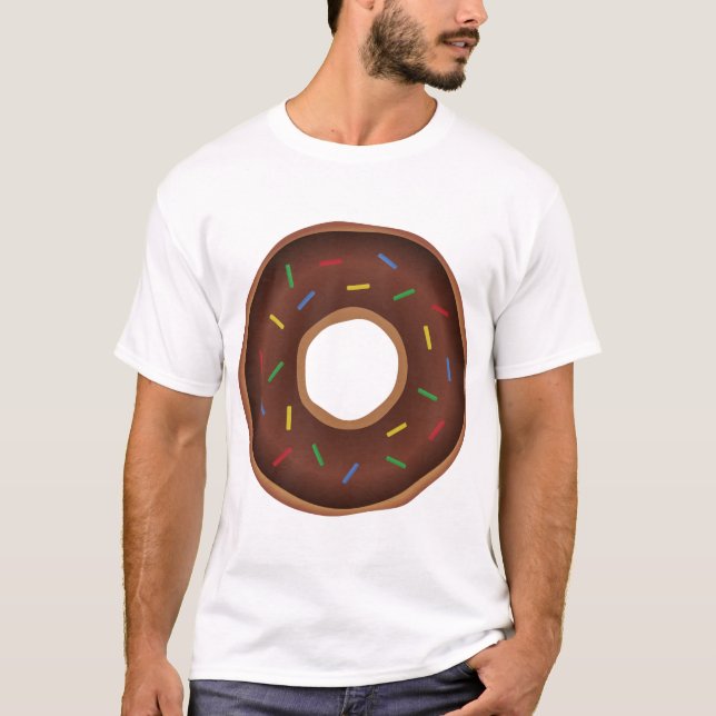 Funny Cartoon Brown Donut T-Shirt (Front)