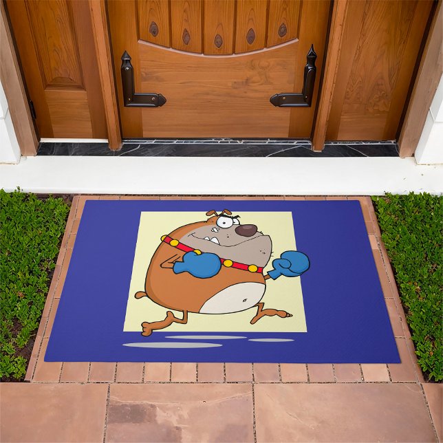 Funny Cartoon Bulldog Boxer Dog Doormat (Creator Uploaded)