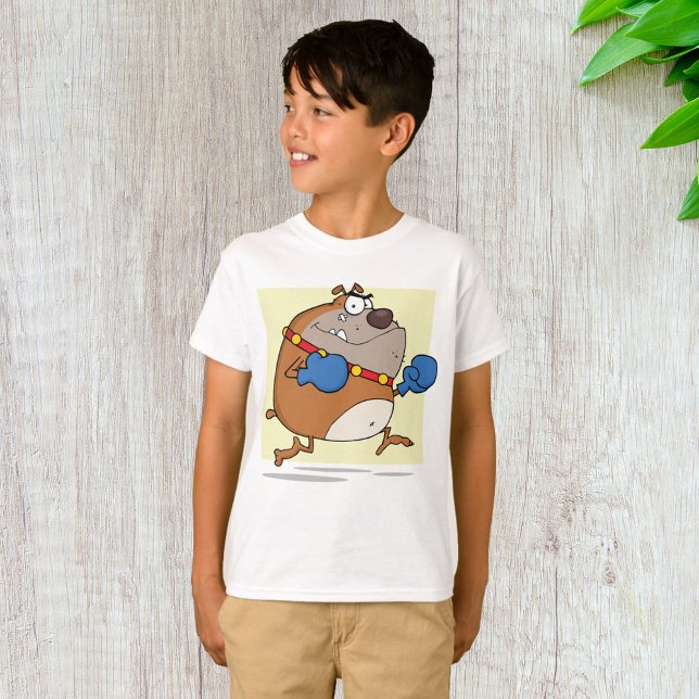 Funny Cartoon Bulldog Boxer Dog T-Shirt (Creator Uploaded)