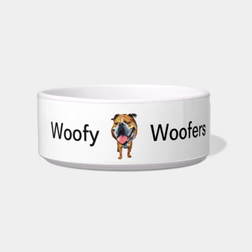 Funny Cartoon Bulldog Dog Bowl