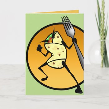 Funny Cartoon Burrito Blank Greeting Card by AHOIHOI at Zazzle