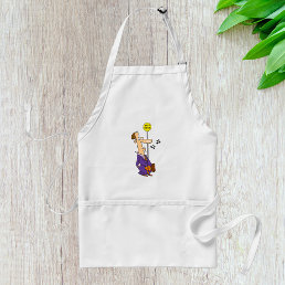 Funny Cartoon Businessman at Bus Stop  Adult Apron