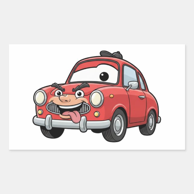 Funny Cartoon Car Character Sticker (Front)
