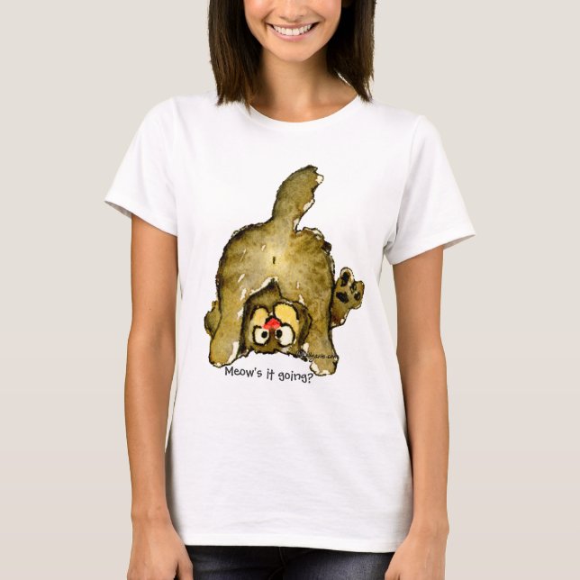 Funny Cartoon Cat A Meow's It Going! tank tshirt (Front)