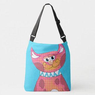 Funny Cartoon Cat Cross Body Bag